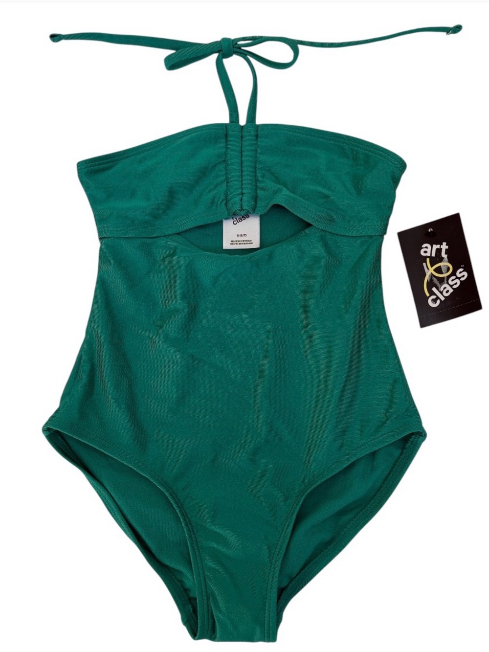 Art Class Green Halter One Piece Swimsuit Girls S 6/7 NWT